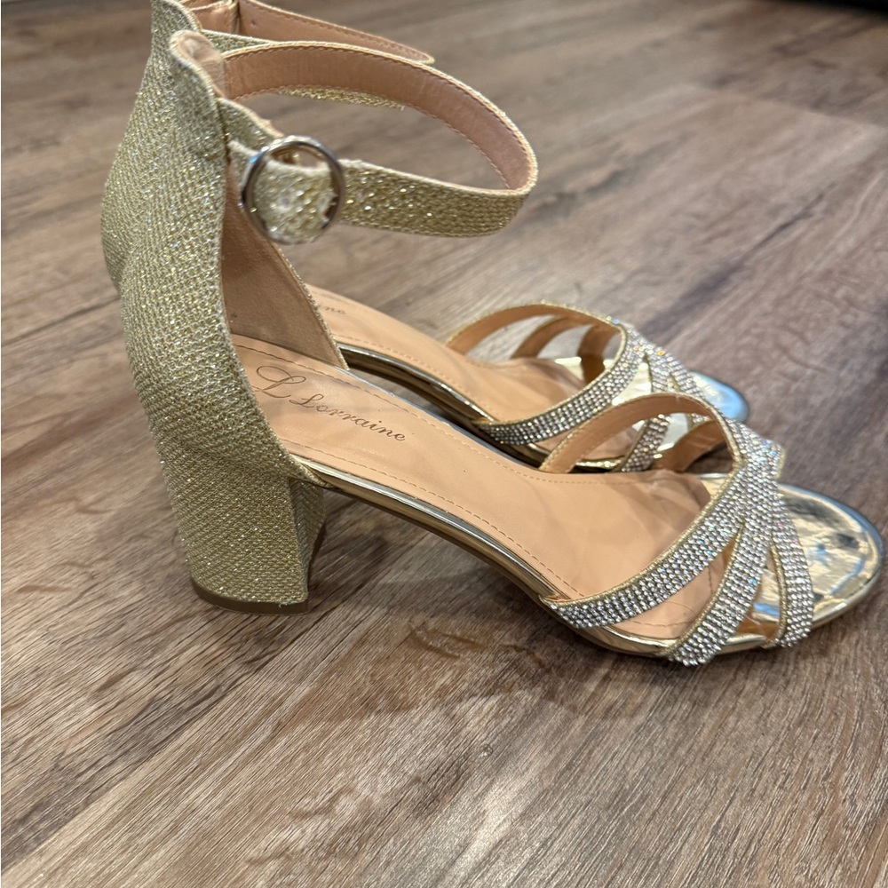 Chase + Chloe Gold and Silver Strappy Heels